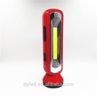 Plastic rechargeable led torch flashlight with 10 cob work light4315